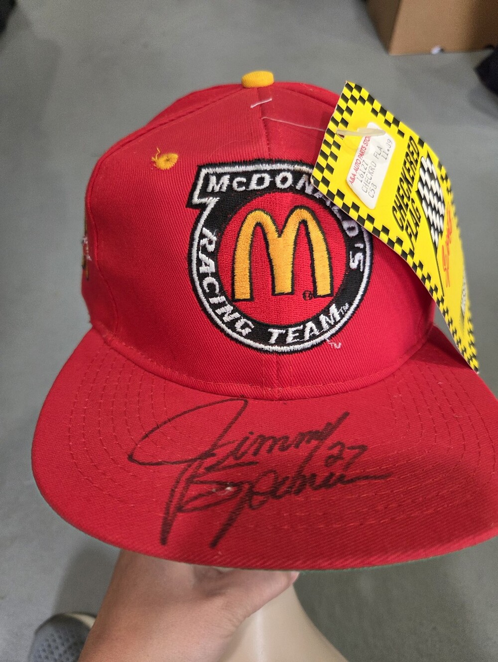 Vintage New With Tags Nascar Signed Jimmy Spencer McDonalds Hat #27